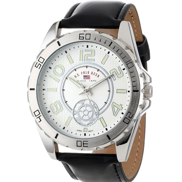 U.S. Polo Assn. Mens Quartz Watch, Analog-Digital Display and Leather Strap US5159