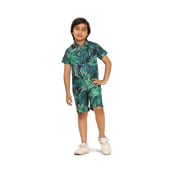ENCIGER Boys Casual Shirts and Short Sets Casual Printed Kids Co-ords Set